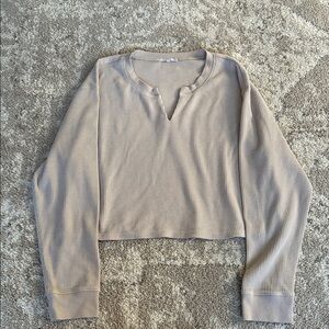 Tularosa Crop Waffle Knit Top